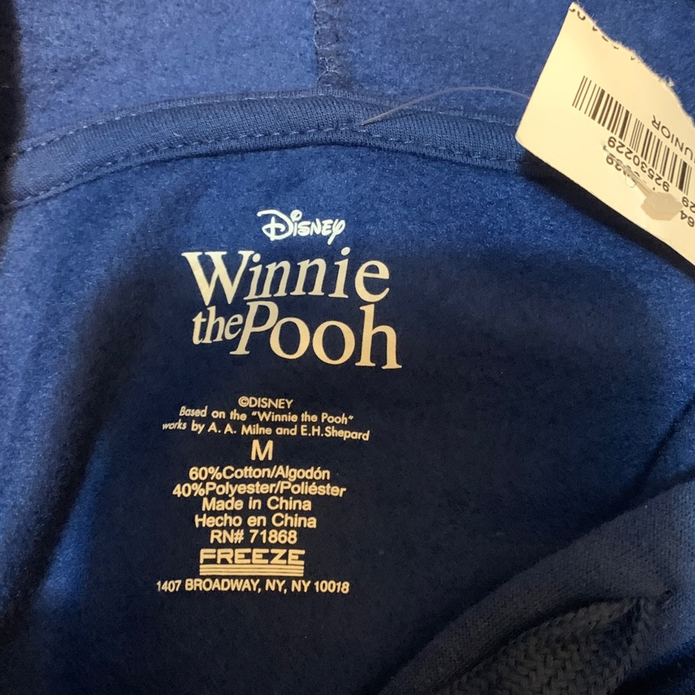 Blue Merry But Moody Winnie the Pooh hoodie - Picture 2 of 4